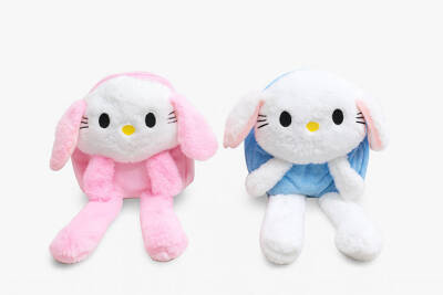Işıklı Peluş Oynar Kulaklı My Melody ve Cinnamoroll Sırt Çantası