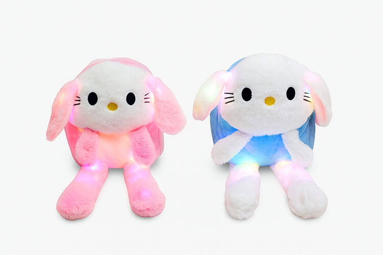 Işıklı Peluş Oynar Kulaklı My Melody ve Cinnamoroll Sırt Çantası - 2