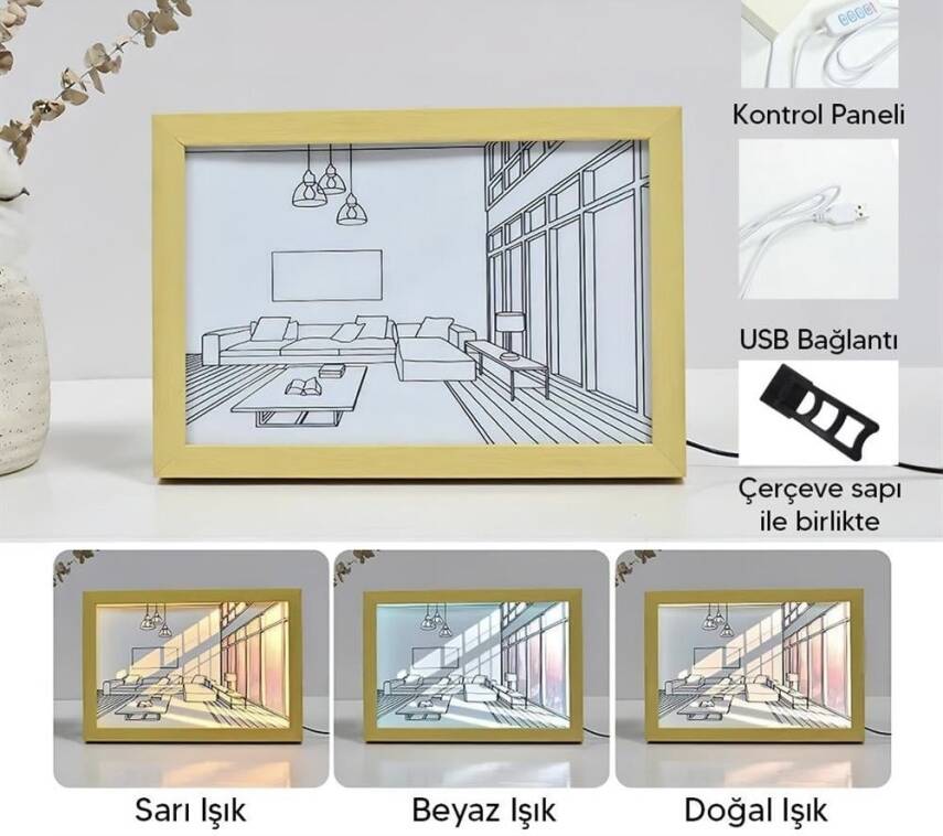 Işıklı Retro Tablo - 1