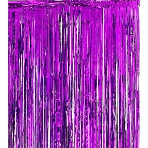 Işıltılı Duvar ve Kapı Perdesi Mor Renk - 2