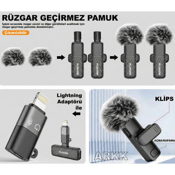 Kablosuz Type-C Yaka Mikrofonu - 2