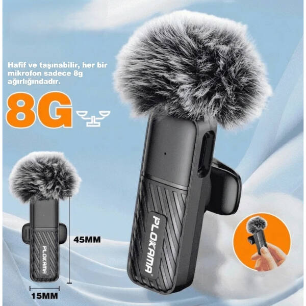 Kablosuz Type-C Yaka Mikrofonu - 3