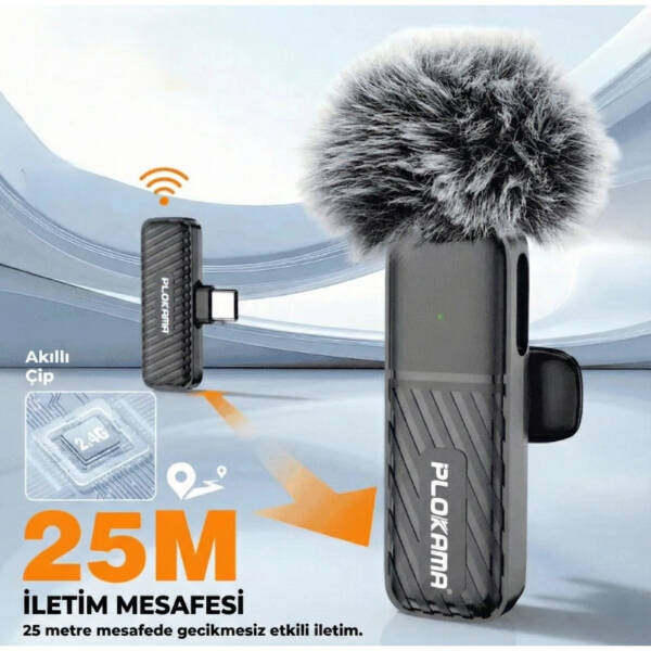 Kablosuz Type-C Yaka Mikrofonu - 5