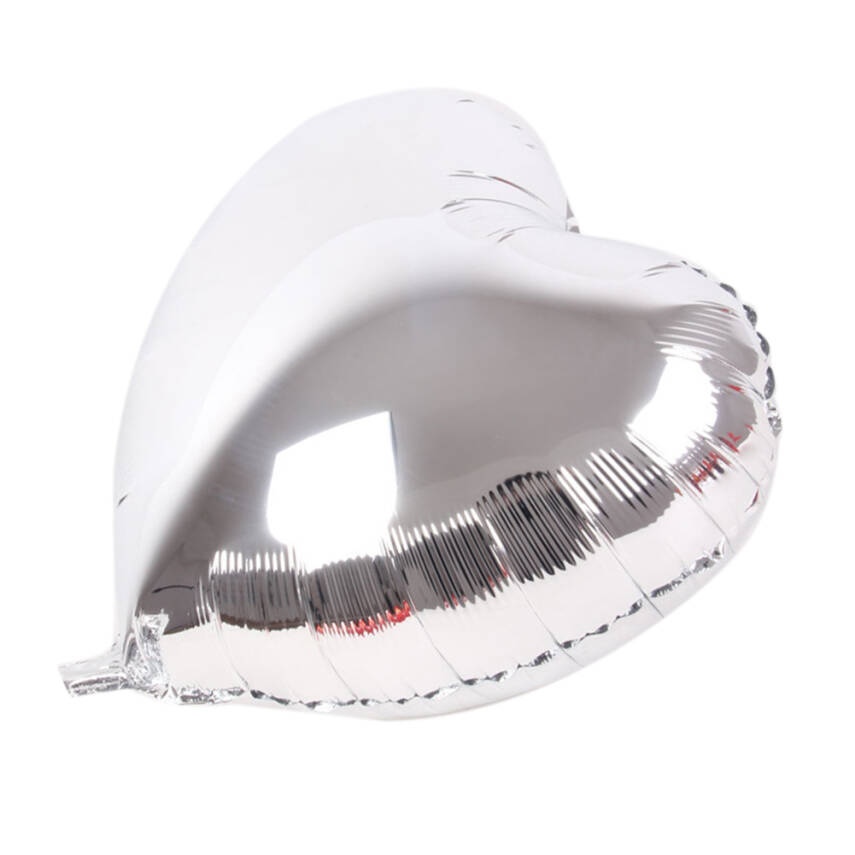 Kalp Folyo Balon Gümüş 45 cm 18 inç - 1