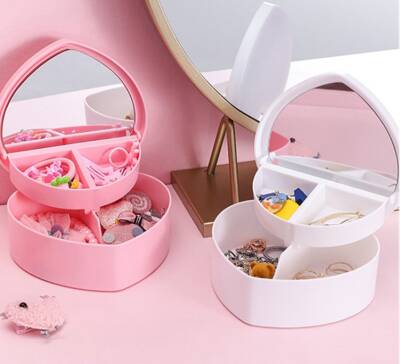 Kalp Tasarımlı Aynalı Takı Saklama Kutusu (1)