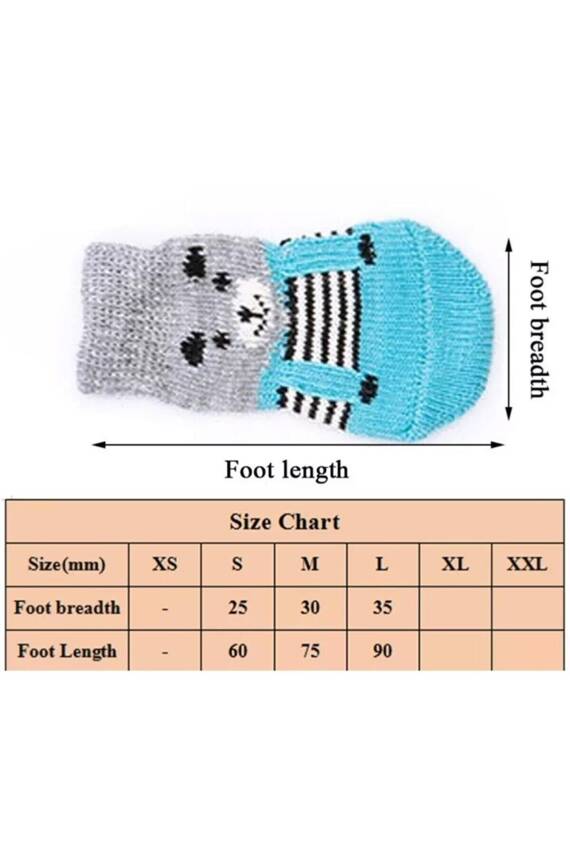 Kedi Köpek Kaydırmaz Örme Çorap - 2