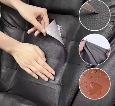 Kendinden Yapışkanlı Deri Döşeme Tamir Kiti Siyah 100x50