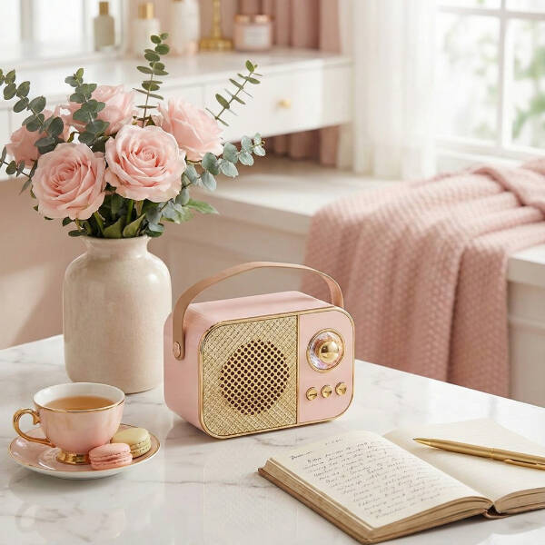 LED Aydınlatmalı Hoparlör Pembe - 1