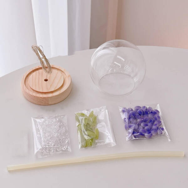 LED Işıklı Kendin Yap Lale Cam Küre - 2