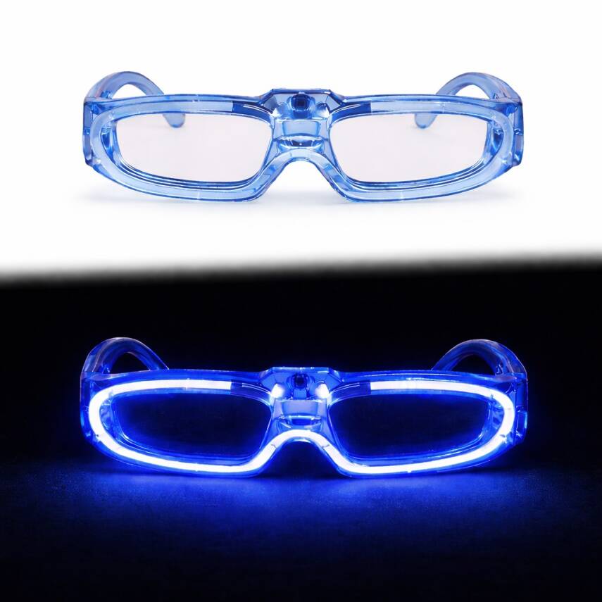 Mavi LED Işıklı Parti Gözlüğü - 3 Modlu - 1