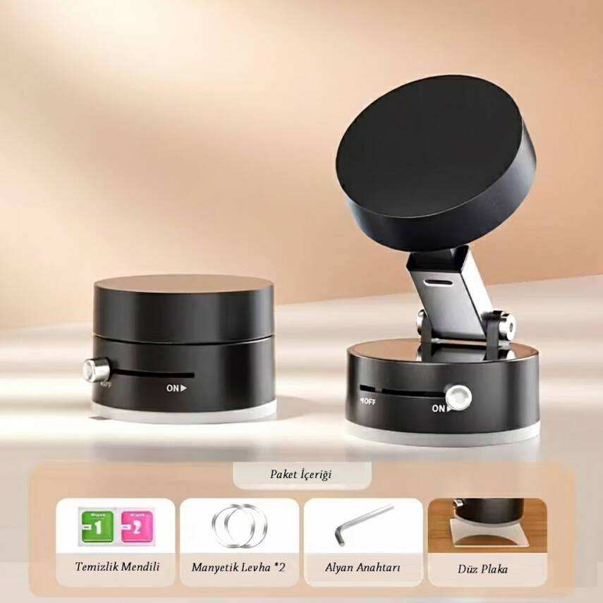 Mıknatıslı Katlanabilir Telefon Tutucu - Torpido ve Cam Uyumlu - 1