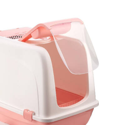 Mikopet Büyük Kapalı Kedi Tuvaleti Mor (1)