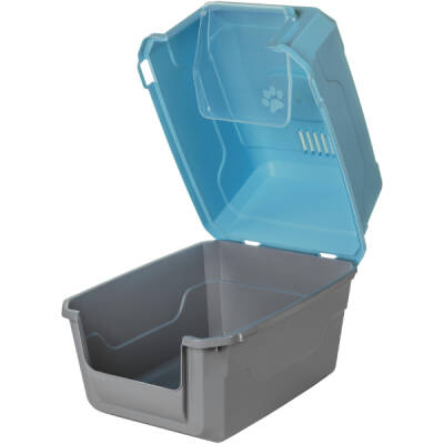 Mikopet Deluxe Mavi Kapalı Kedi Tuvaleti