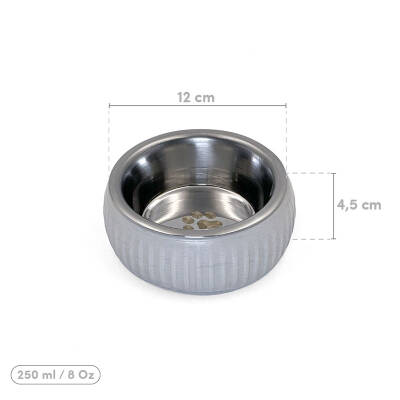 Mikopet Organik Seramik Mama Kabı Gri (1)