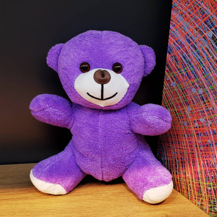 Mor Peluş Oyuncak Ayıcık - 1