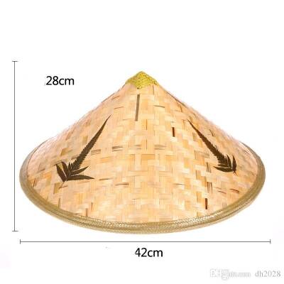 Naturel Renk Cambodia Kamboçyalı Vietnam Şapkası PVC Hasır (1)