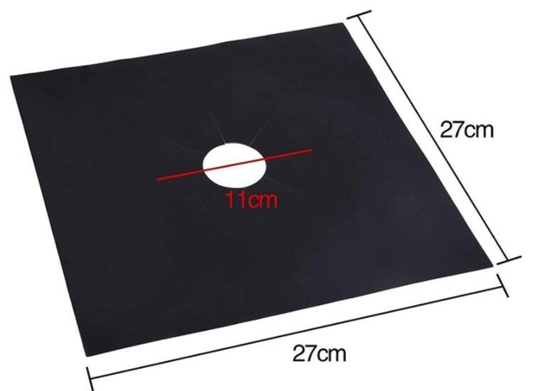 Ocak Koruyucu Folyo Yanmaz Yapışmaz 4'lü Set Siyah Renk - 4