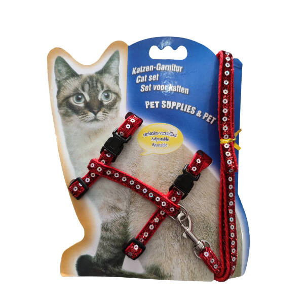 Parlak Kedi Gezdirme Göğüs Tasması - 1