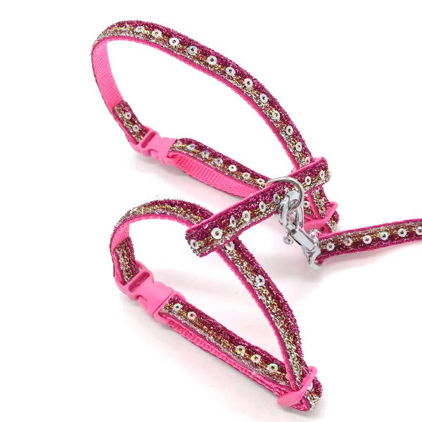 Parlak Kedi Gezdirme Göğüs Tasması - 5