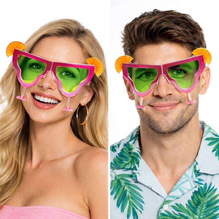 Pembe Margarita Bardak Şeklinde Parti Gözlüğü - 1