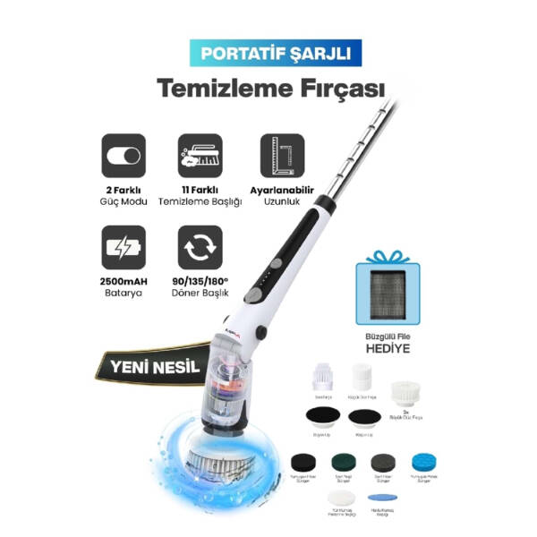 Portatif Şarjlı Temizleme Fırçası - 1