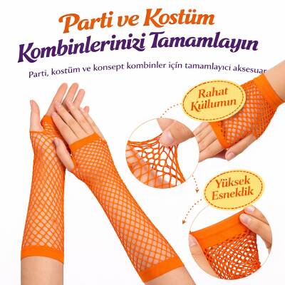 Retro Turuncu File Parmaksız Eldiven 26 cm (1)