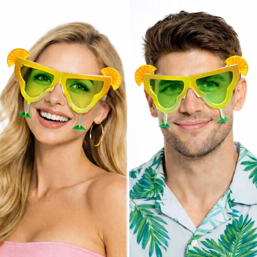 Sarı Margarita Bardak Şeklinde Parti Gözlüğü - 1