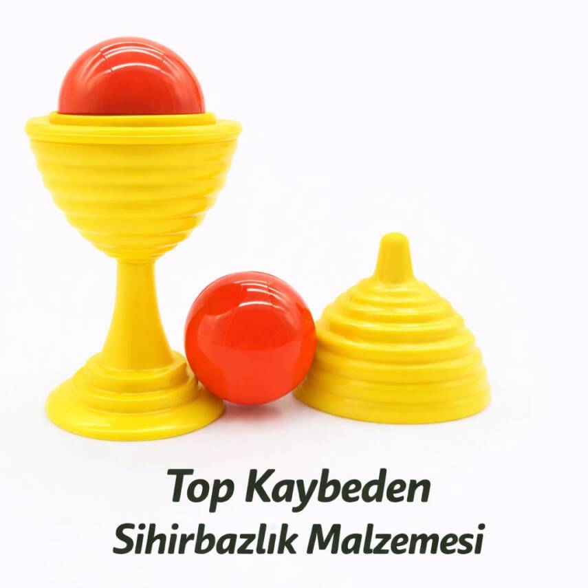 Sarı Renk Sihirli Kupa Top Kaybetme Oyunu 7 cm - 1