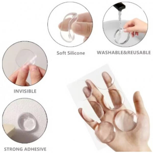 Şeffaf Silikon Mobilya ve Kapı Durdurucu Darbe Pedi 4'lü Set - 4