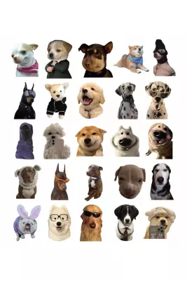 Sevimli Köpek Çıkartmaları Laptop Notebook Tablet Sticker Seti (1)
