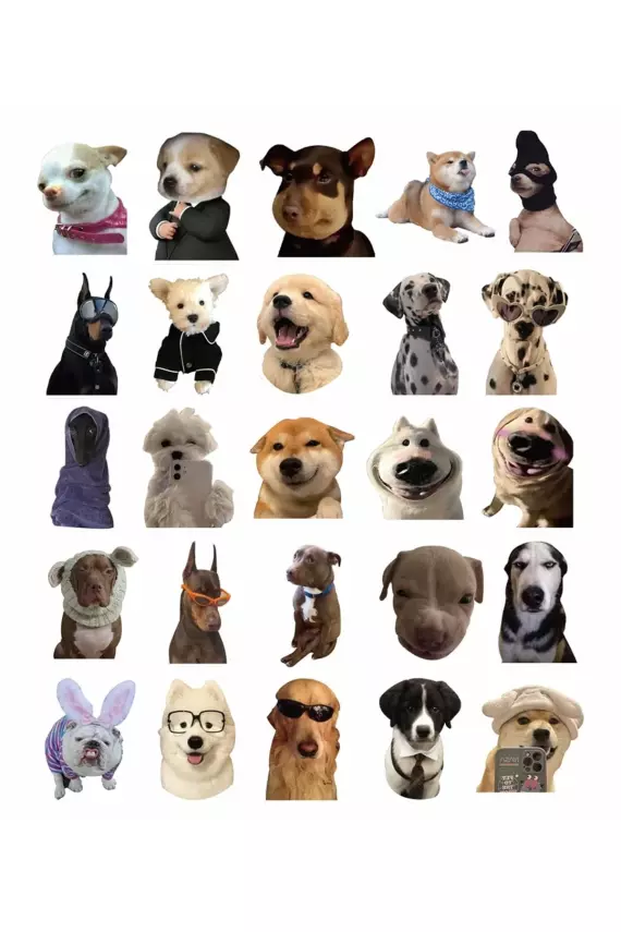 Sevimli Köpek Çıkartmaları Laptop Notebook Tablet Sticker Seti - 2