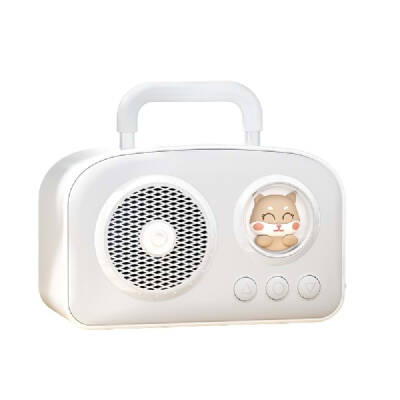 Sevimli Tasarımlı Taşınabilir Radyolu Bluetooth Hoparlör Beyaz (1)