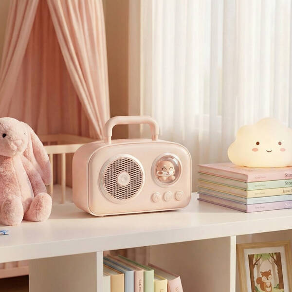 Sevimli Tasarımlı Taşınabilir Radyolu Bluetooth Hoparlör Pembe - 1