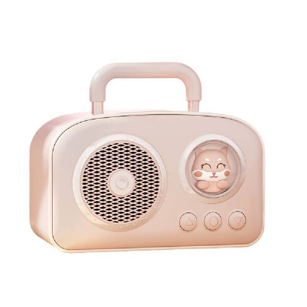 Sevimli Tasarımlı Taşınabilir Radyolu Bluetooth Hoparlör Pembe - 2