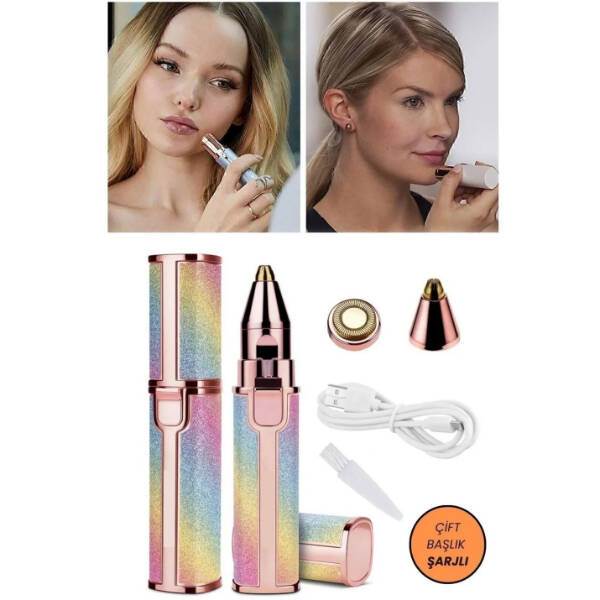 Simli 2'si 1 Arada Yüz Kaş Bıyık Epilatör - 5