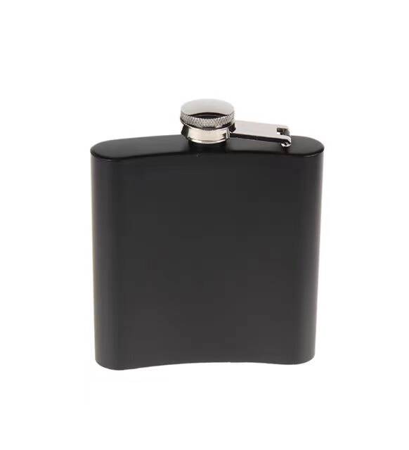 Siyah 6 oz Çelik Cep İçki Kanyak Matarası - 1