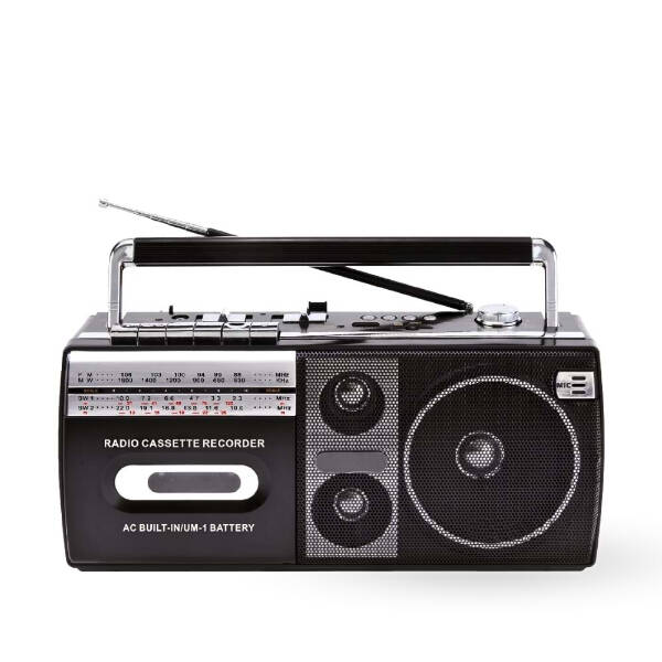 Siyah Kaset Çalar - Bluetooth USB TF AUX FM Özellikli - 1