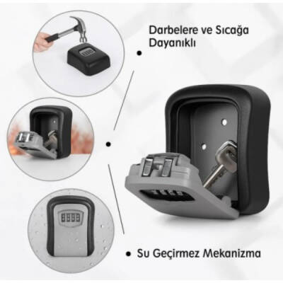 Siyah Şifreli Anahtar ve Eşya Saklama Güvenlik Kasası - 3