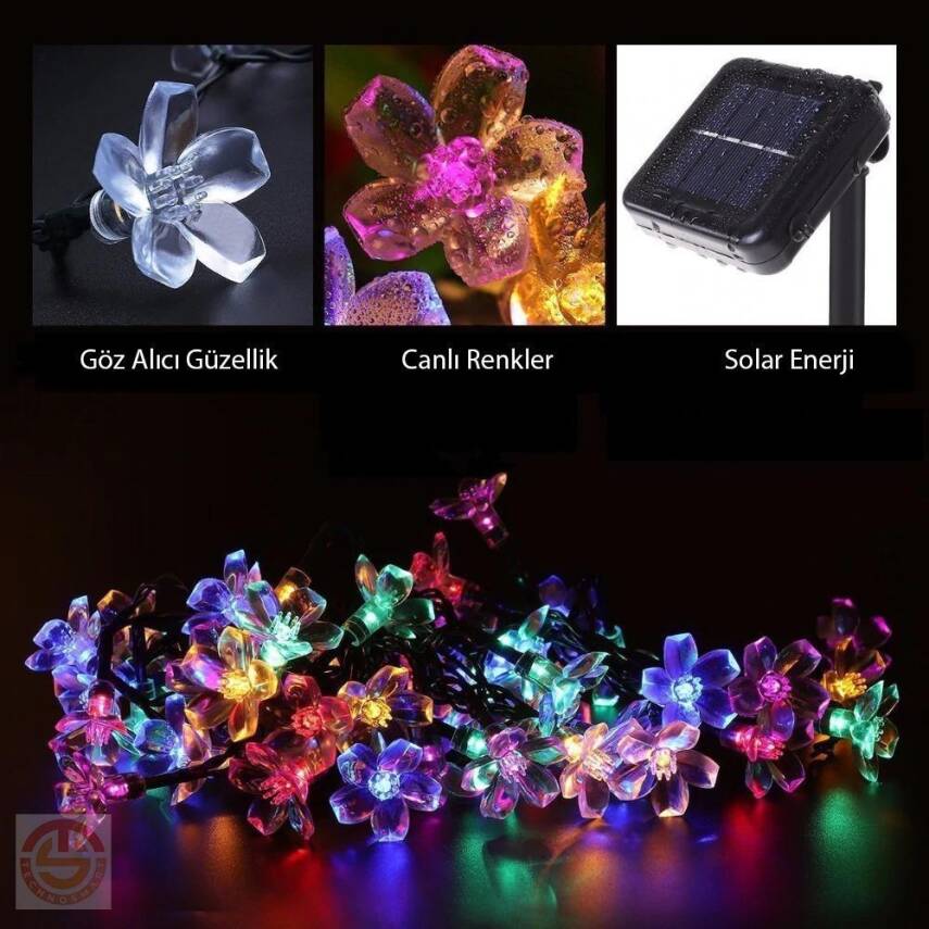 Solar 30 Ledli Çiçekli RGB Bahçe Aydınlatma Dekorasyon Güneş Enerjili - 4