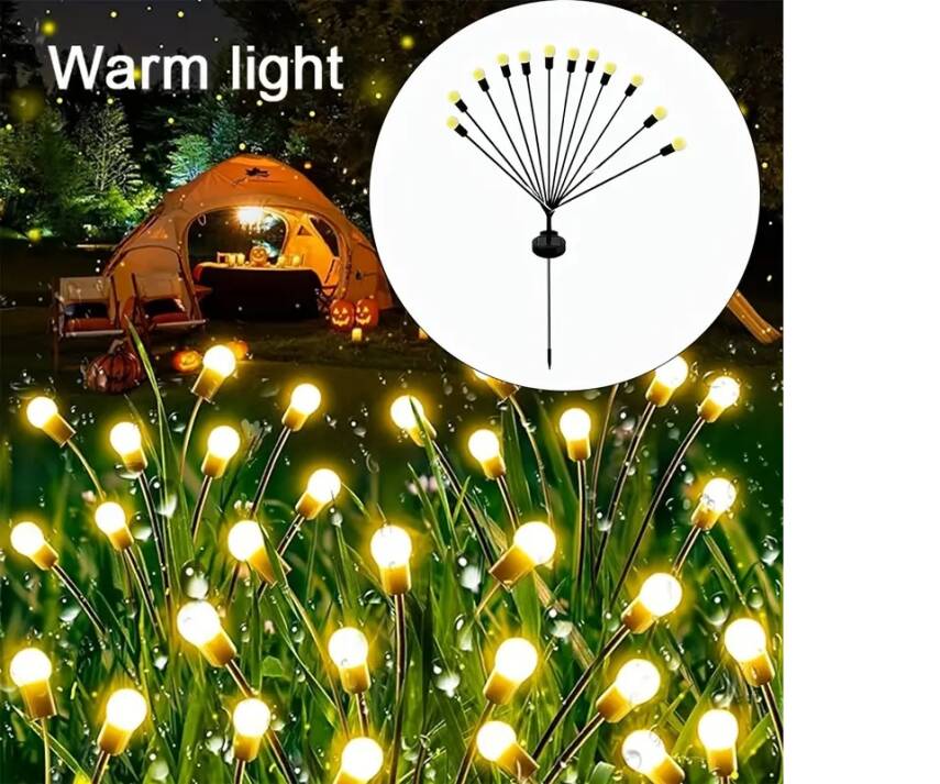 Solar LED Ateşböceği Bahçe Işıkları 2 Adet - 1