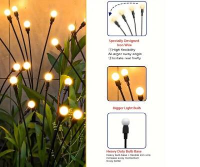 Solar LED Ateşböceği Bahçe Işıkları 2 Adet - 3