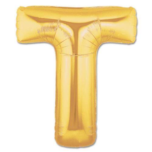 T Harf Folyo Balon Altın Renk 40 inç - 1