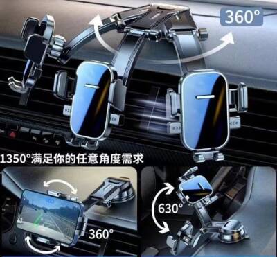 Torpido Üstü Vakumlu Araç Telefon Tutucu Ayarlanabilir Uzun Kollu - 5