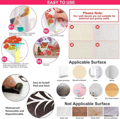 Tropikal Bitkiler Duvar Stickerı Model D - 5