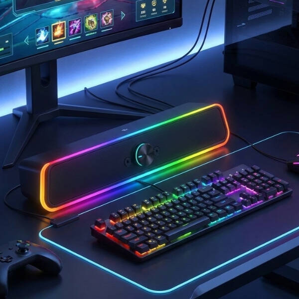 USB Jak Ve Mikrofon Çıkışlı RGB Hoparlör - 1