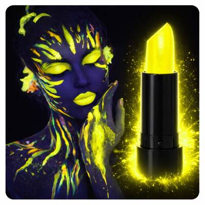 UV Neon Sarı Ruj – Karanlıkta Parlayan Makyaj Boyası