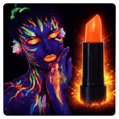 UV Neon Turuncu Ruj – Karanlıkta Parlayan Makyaj Boyası