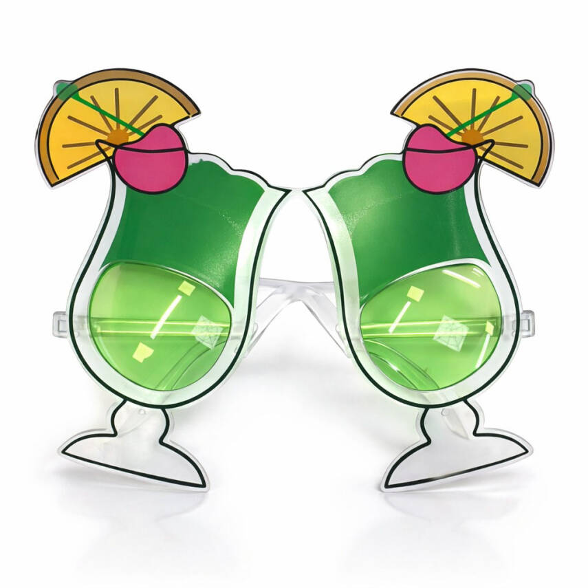 Yeşil Kokteyl Bardak Parti Gözlüğü - 1