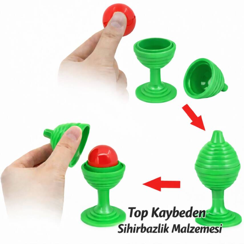 Yeşil Renk Sihirli Kupa Top Kaybetme Oyunu 7 cm - 2