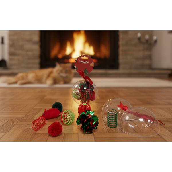 Yılbaşı Konseptli 8 Parça Küre İçinde Oyuncak Seti - 1